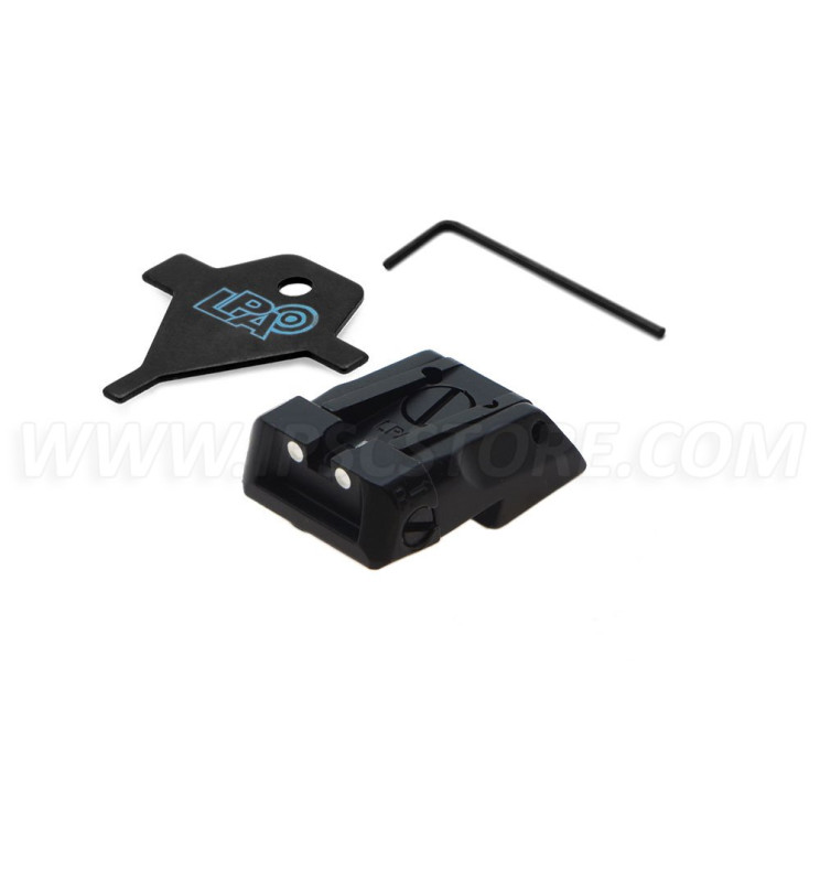 LPA MPS1KB30 Adjustable Rear Sight for 1911/2011 with White Dots LPA MPS1KB30 Adjustable Rear Sight for 1911/2011 with White Dots