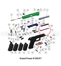 Grand Power Recoil Spring Guide Metal Stainless for P1/T12