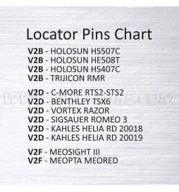 Spare Locator Pin V2D for Eemann Tech Red Dot Mount - 2 pcs./Set