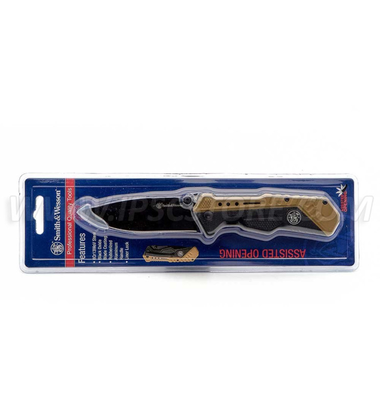 SMITH & WESSON 1084303 Open Lock Blk/FDE Knife